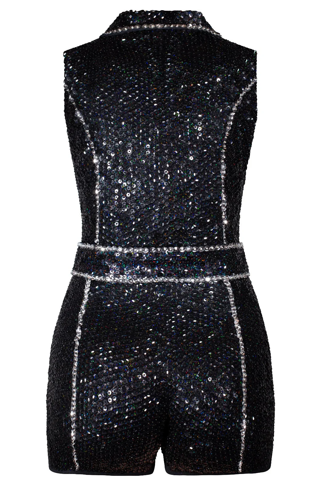 Showtime Playsuit in Black Sequin - Image 4